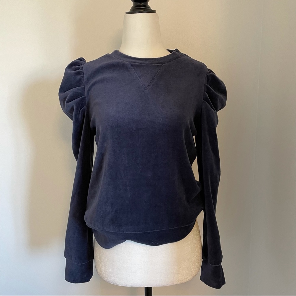 Joie NWT velour puffed long sleeve pullover sweater